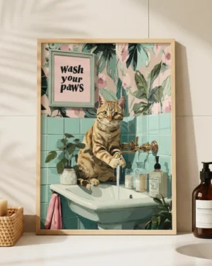 Orange Tabby Cat Bathroom