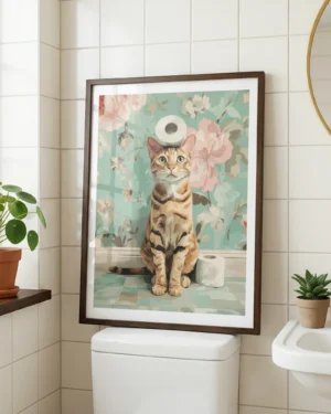 Orange Tabby Cat Bathroom