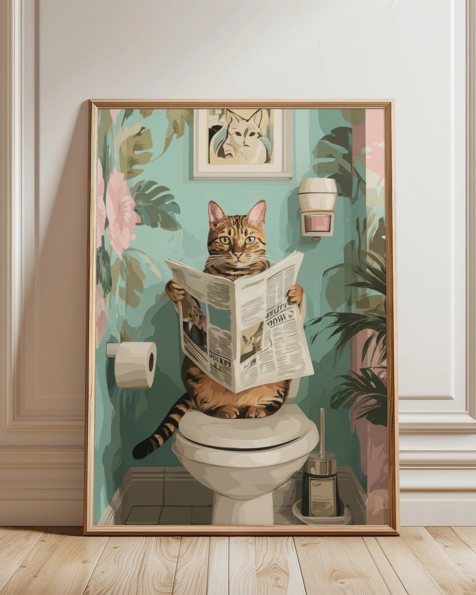 Orange Tabby Cat On Toilet