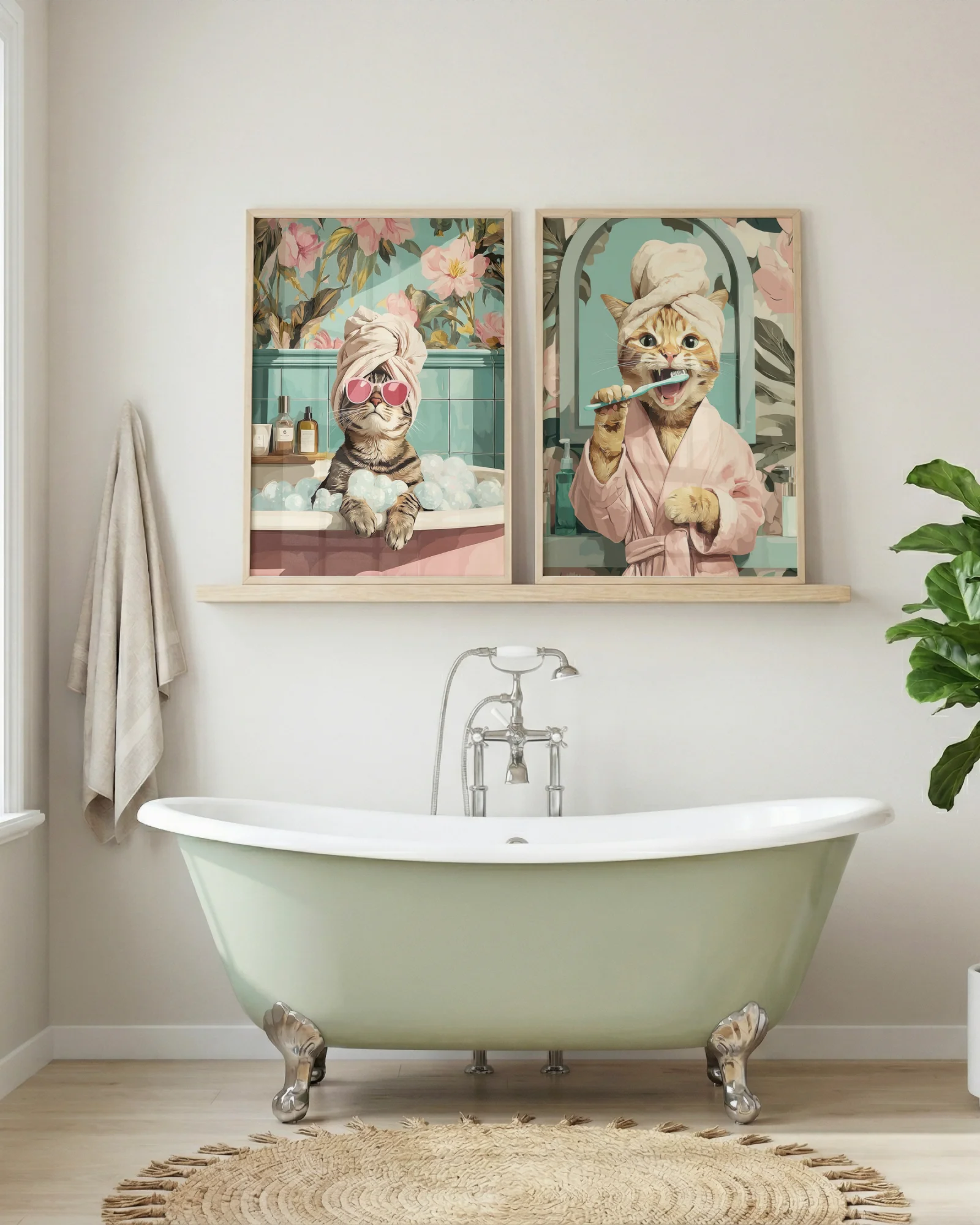 Orange Tabby Cat Bathroom