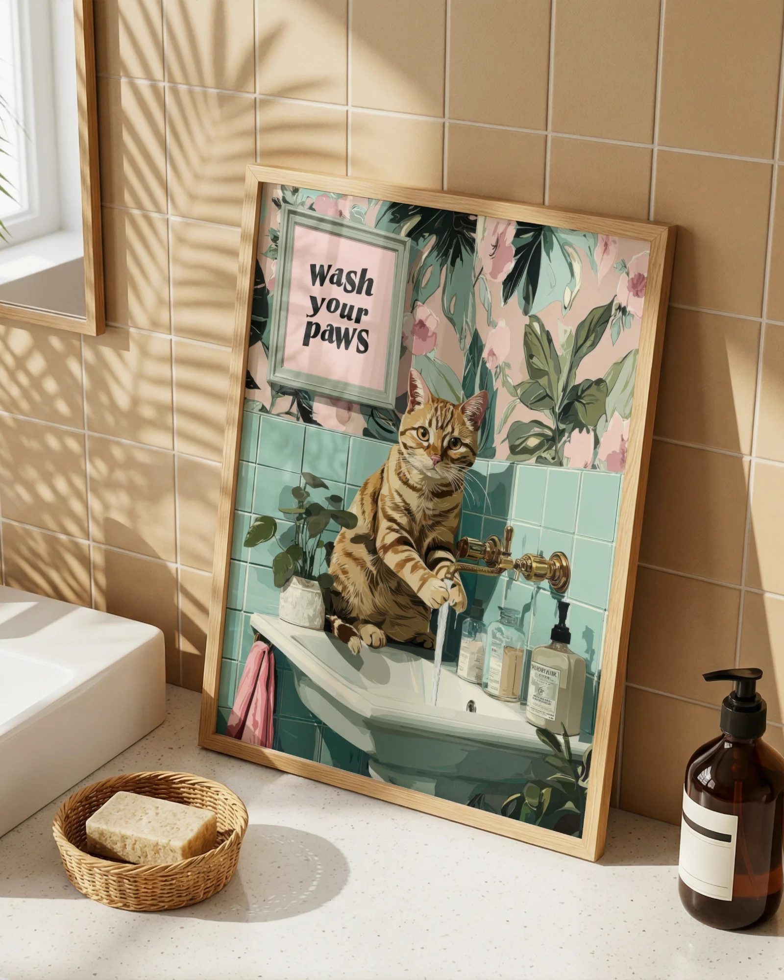 Orange Tabby Cat Bathroom