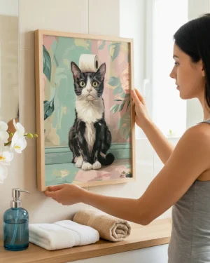 Tuxedo Cat Toilet Paper Printable Poster