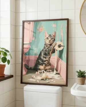 American Shorthair Cat Toilet Paper Printable Poster