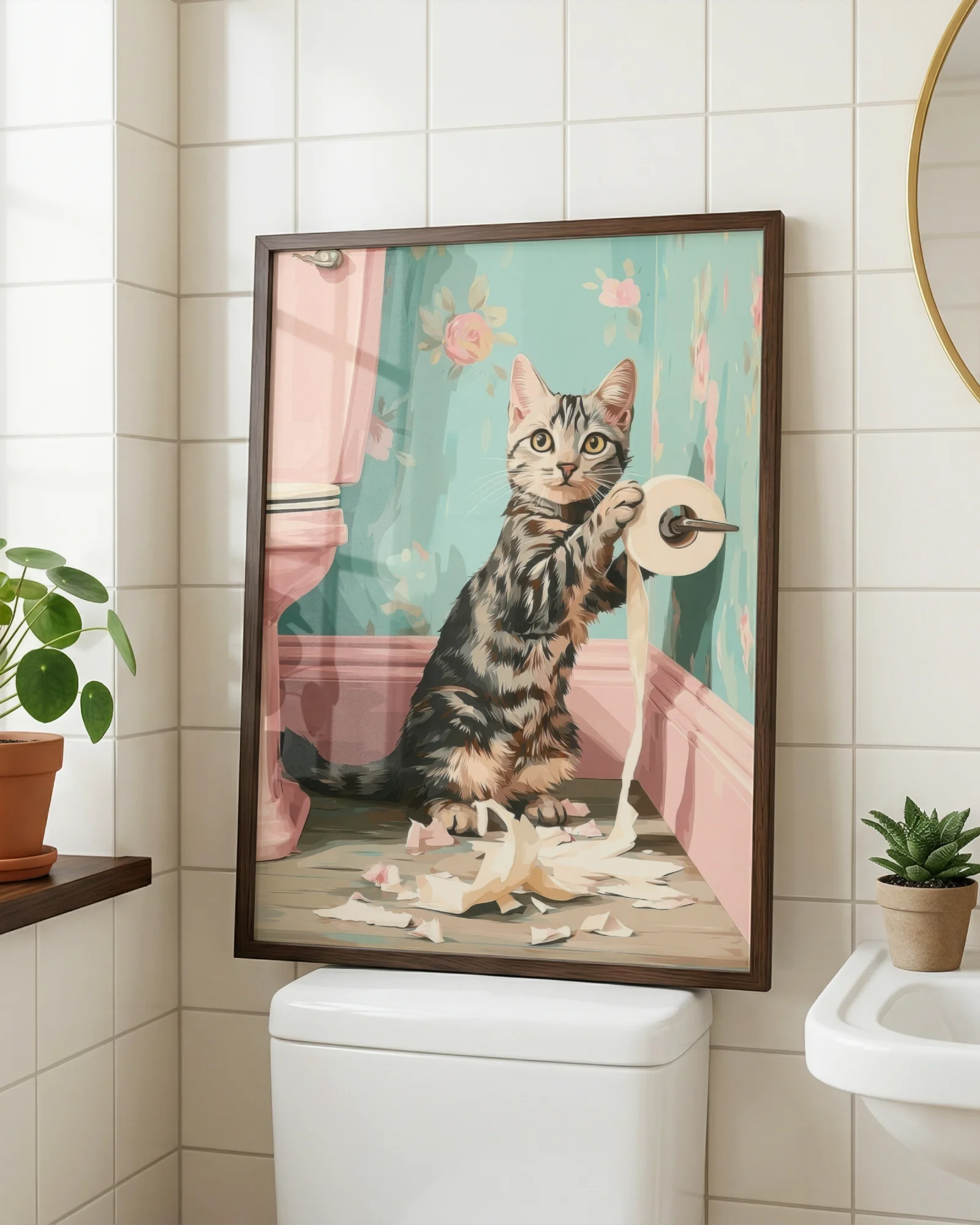 American Shorthair Cat Toilet Paper Printable Poster