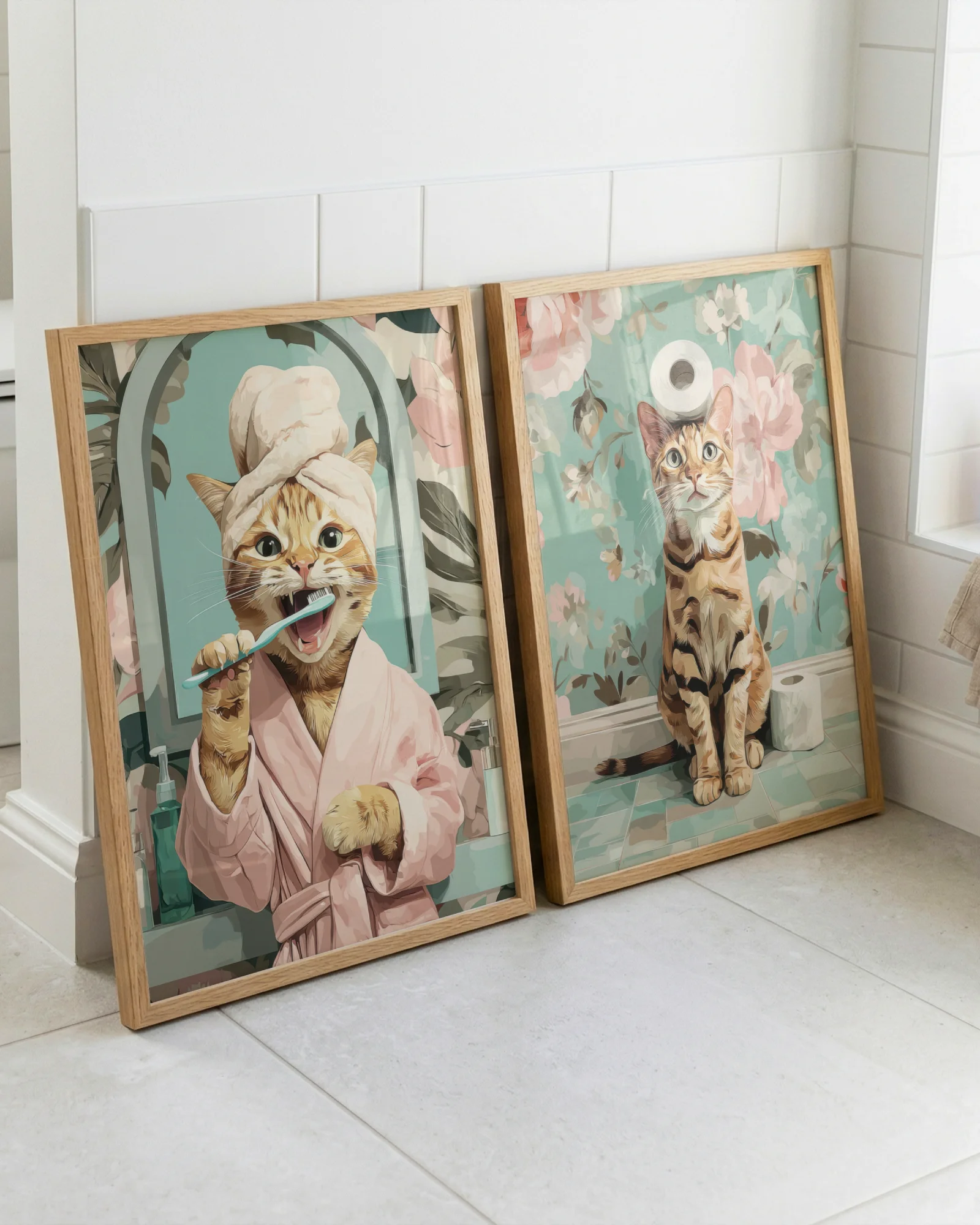 Orange Tabby Cat Bathroom