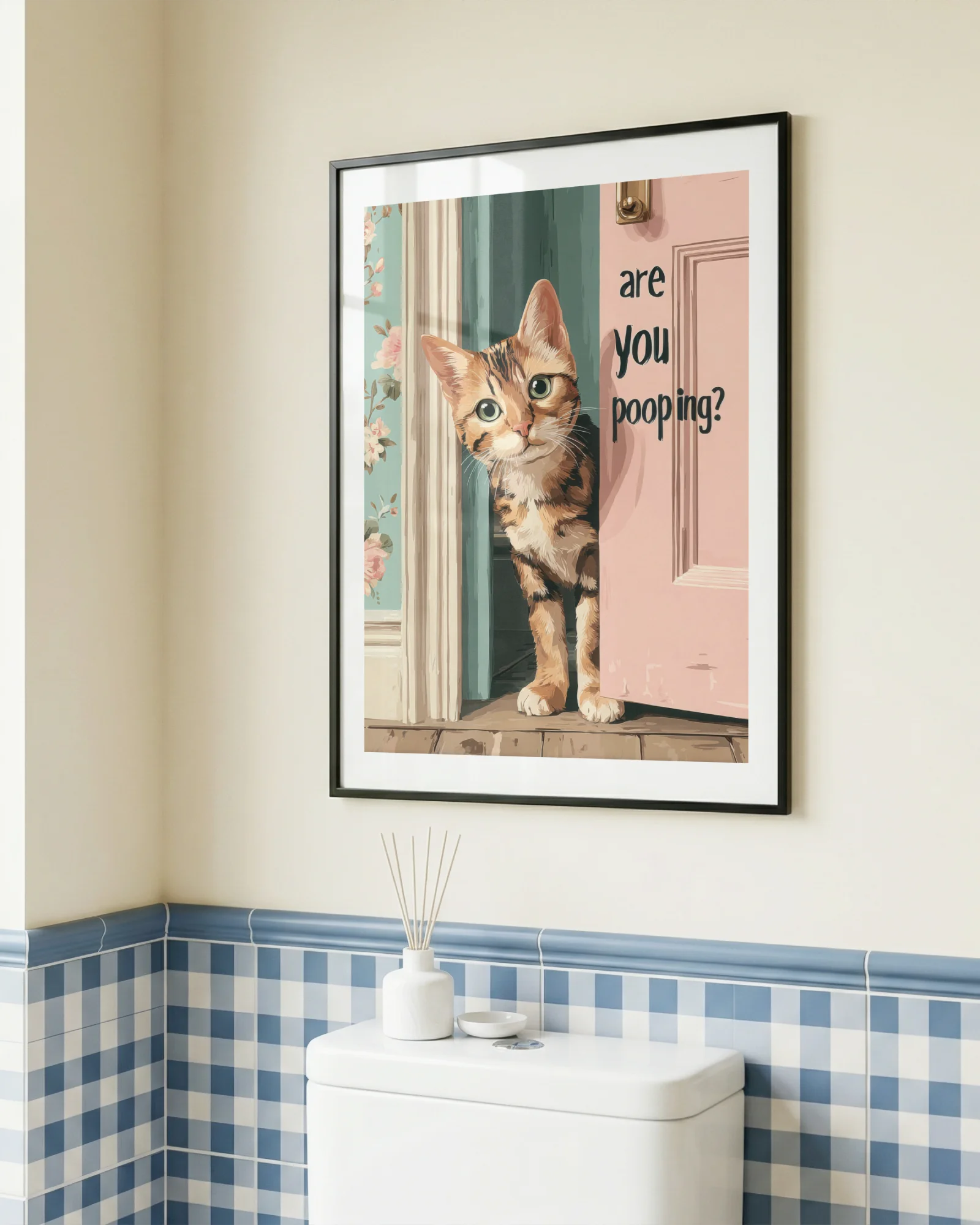 Orange Tabby Cat Bathroom