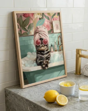 American Shorthair Cat Funny Bathroom Printable PosterAmerican Shorthair Cat Funny Bathroom Printable Poster