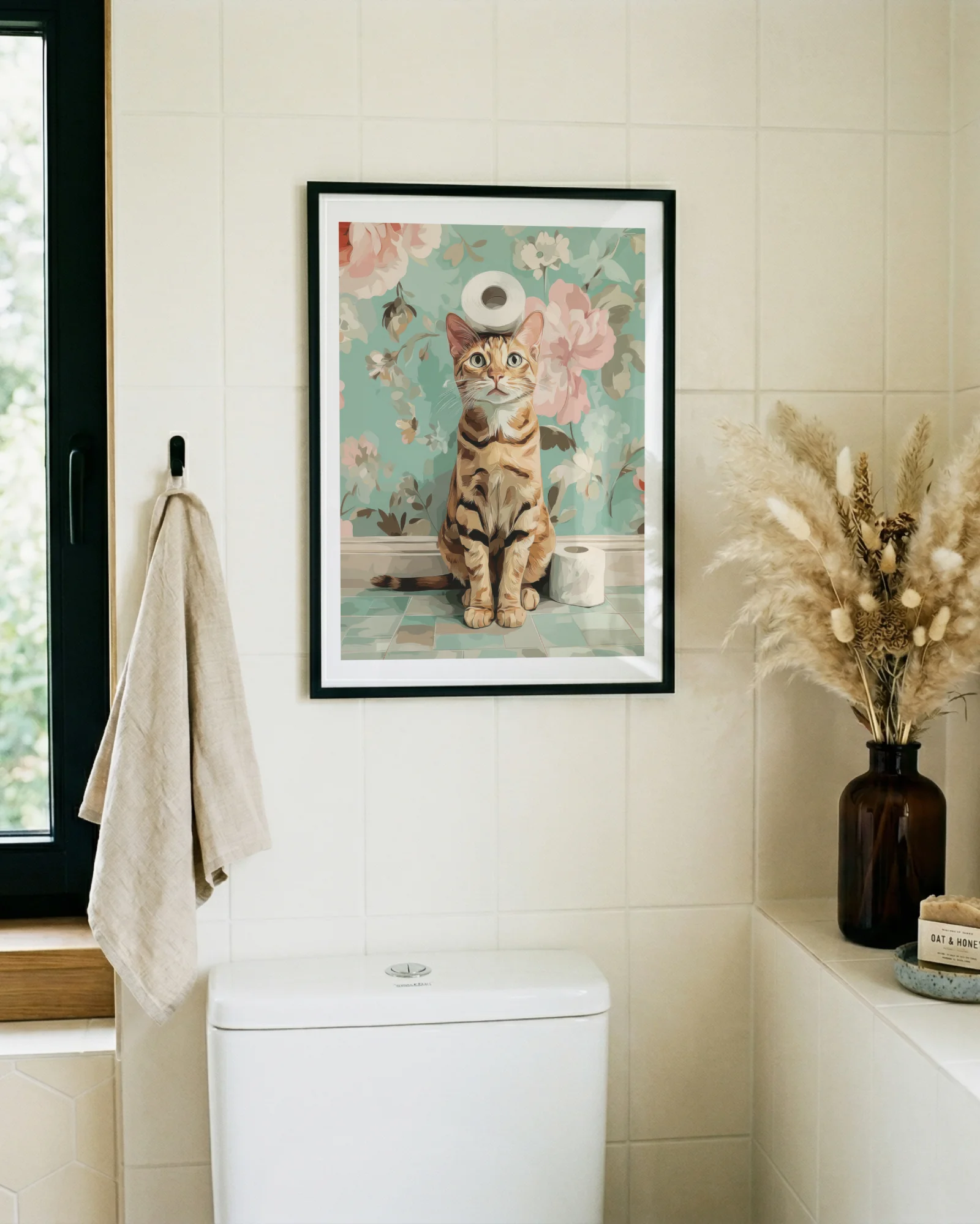 Orange Tabby Cat Bathroom
