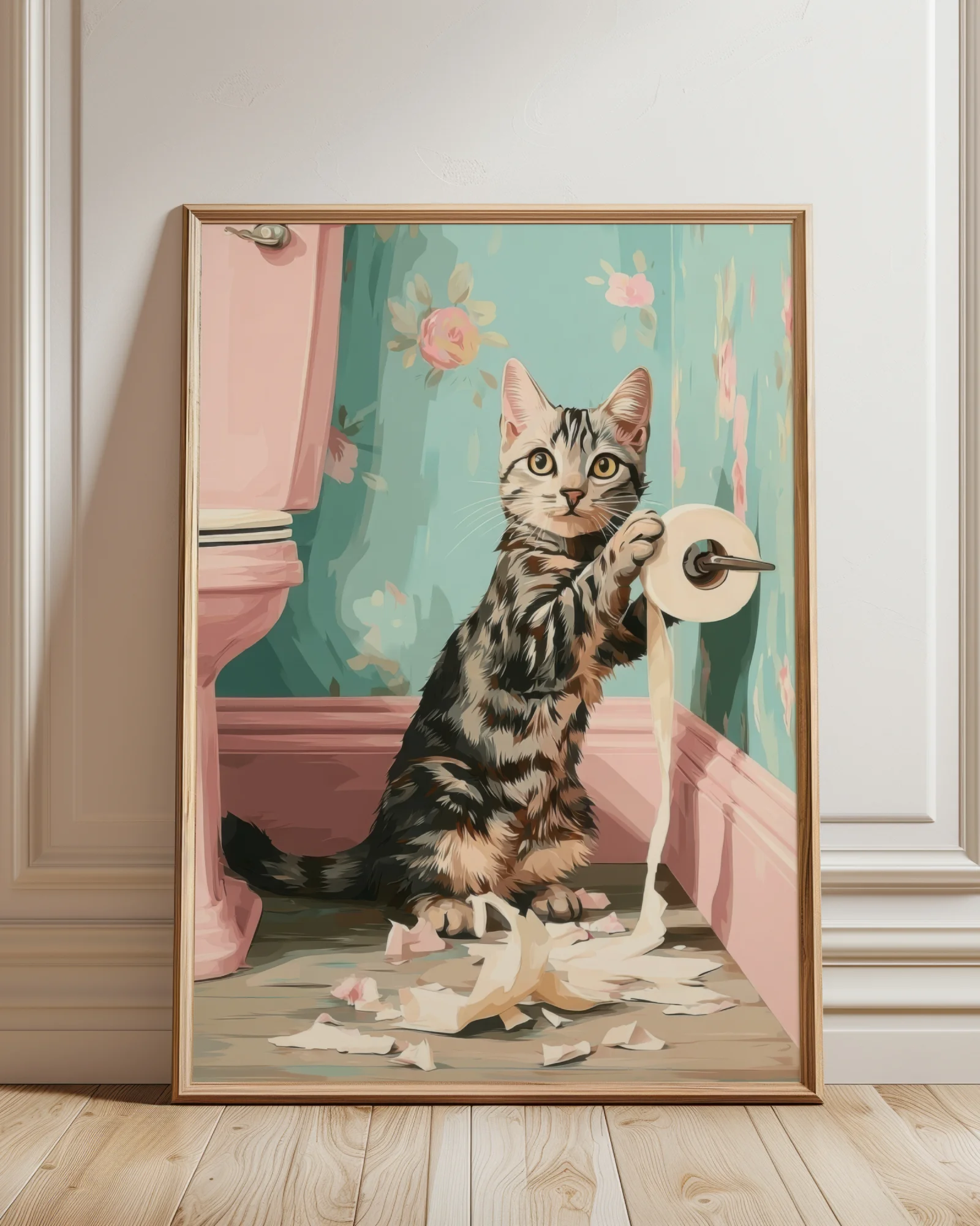 American Shorthair Cat Toilet Paper Printable Poster