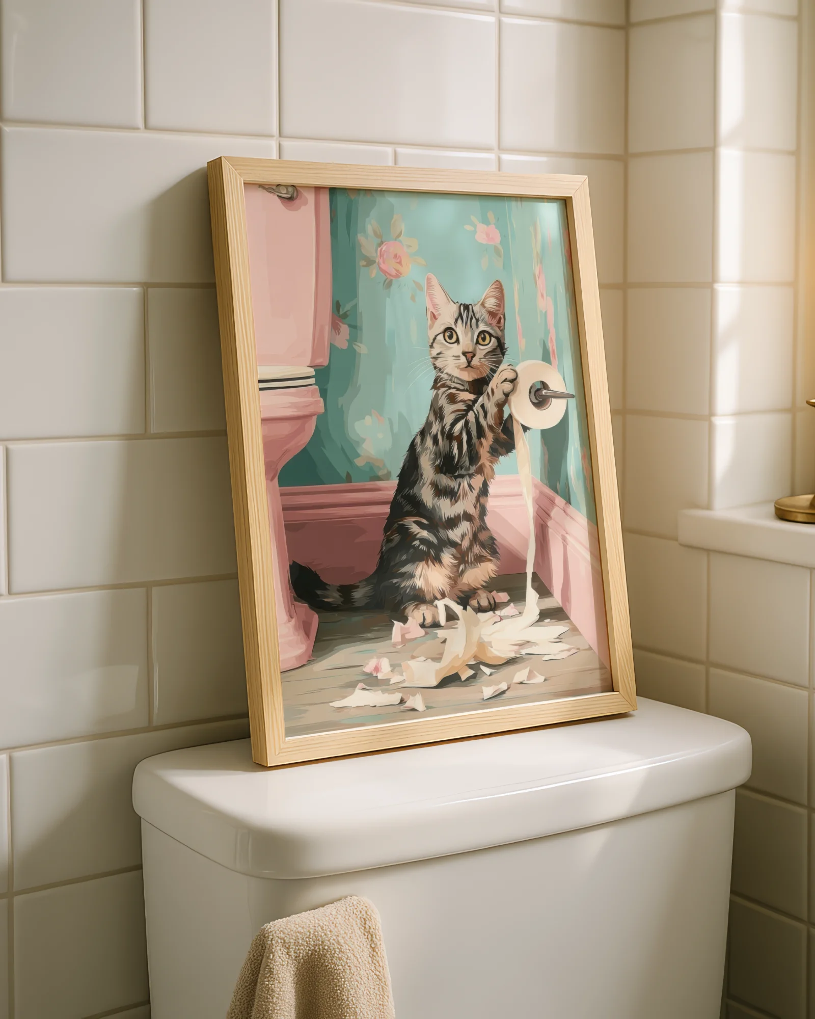 American Shorthair Cat Toilet Paper Printable Poster