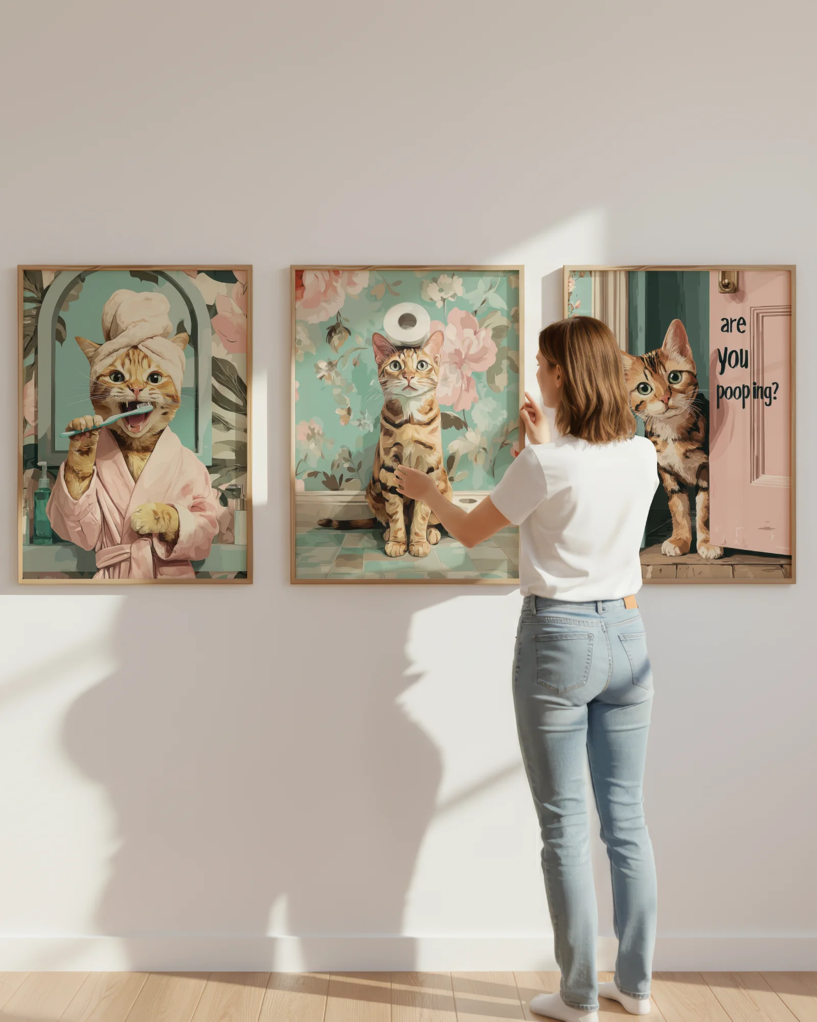 Orange Tabby Cat Bathroom