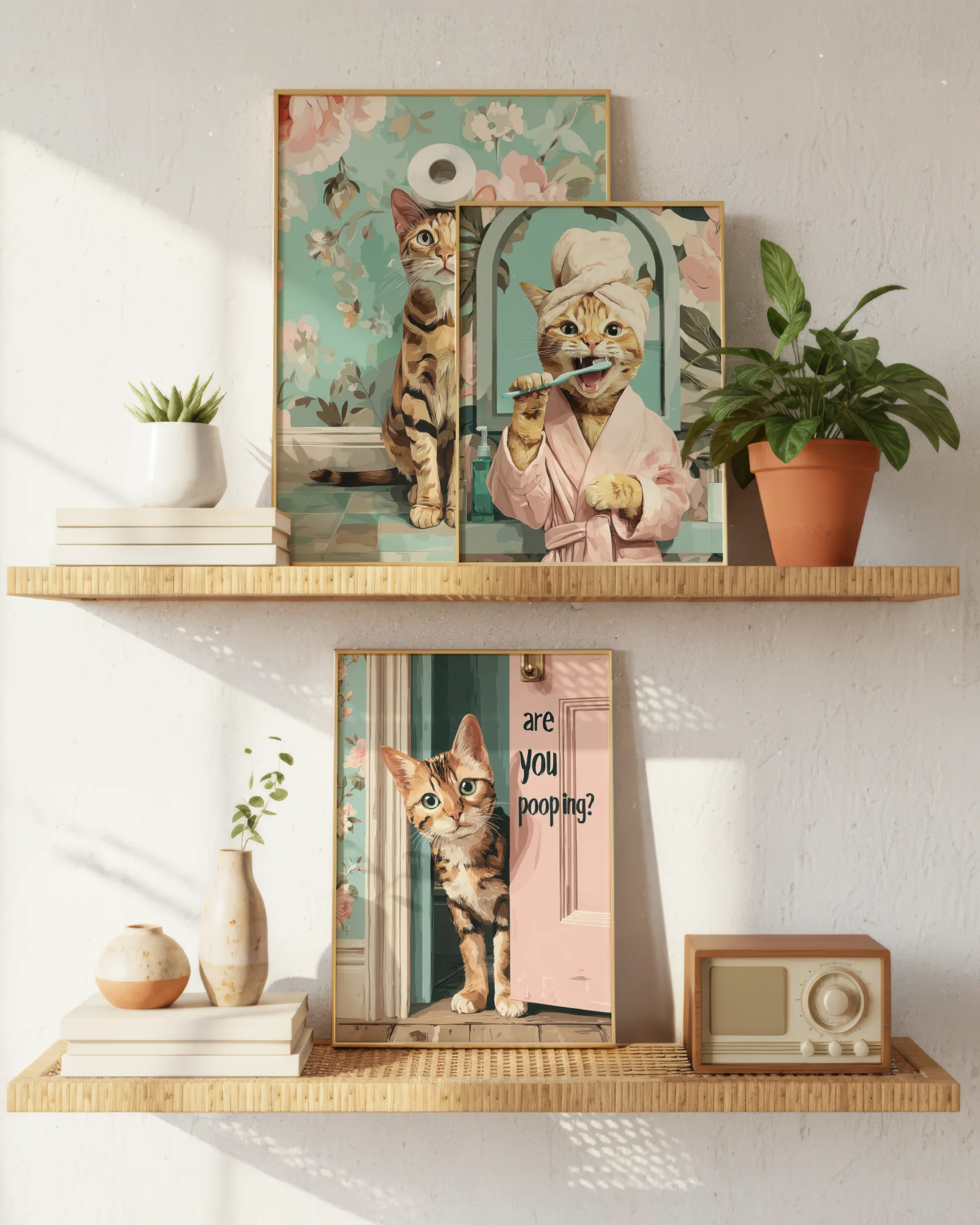 Orange Tabby Cat Bathroom