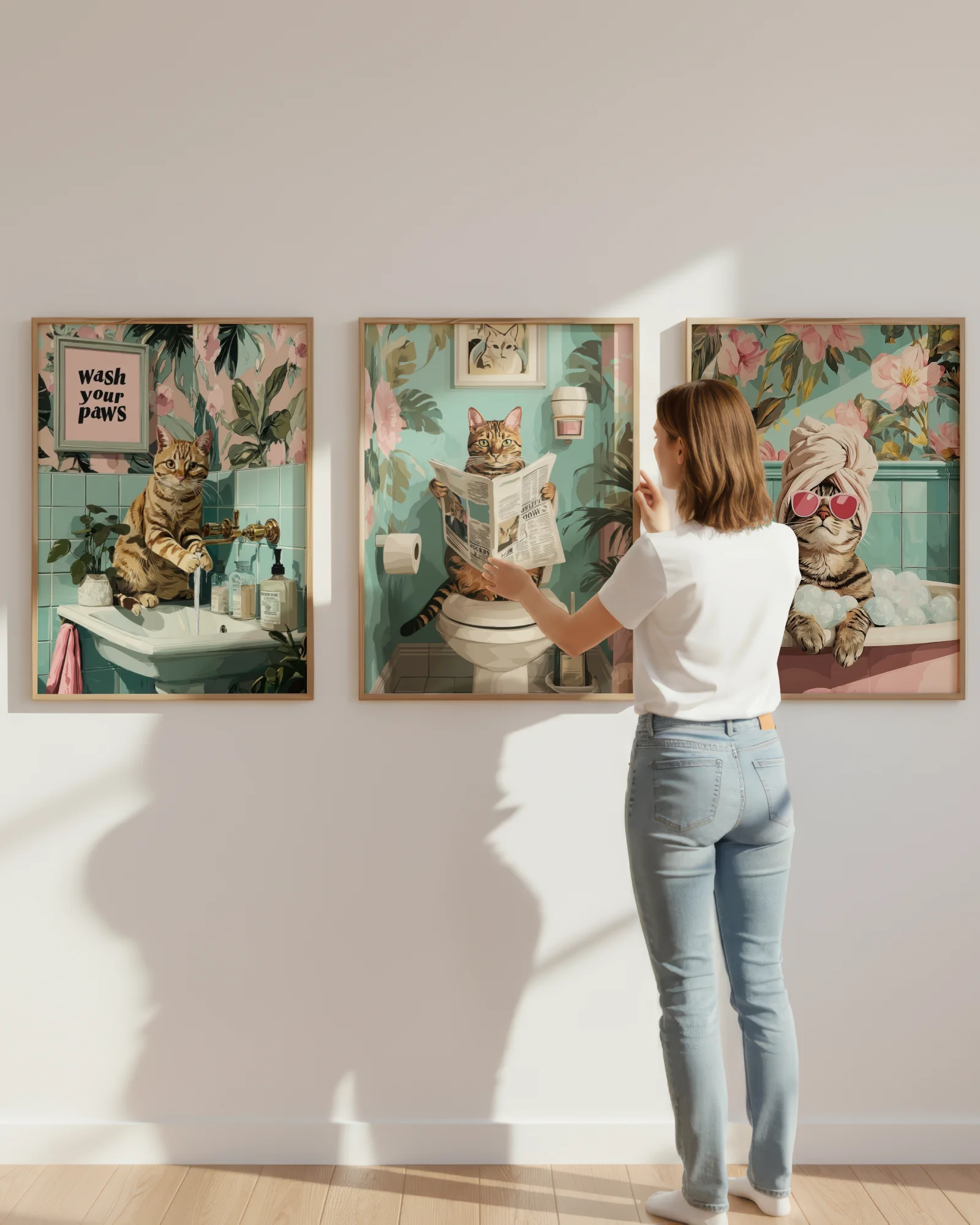 Orange Tabby Cat Bathroom
