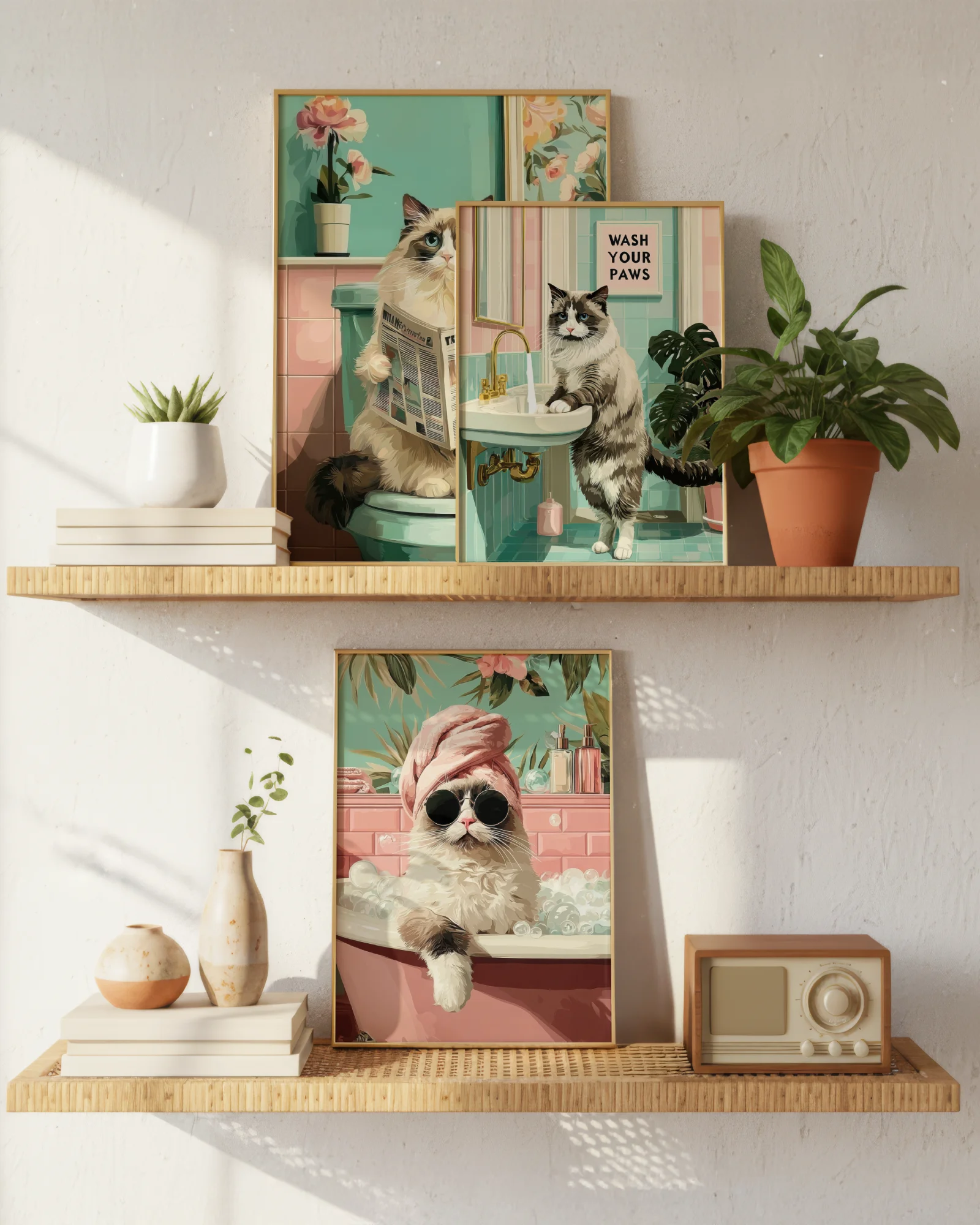 Ragdoll Cat Bathroom Printable Posters Set of 3 No.1 - Image 4