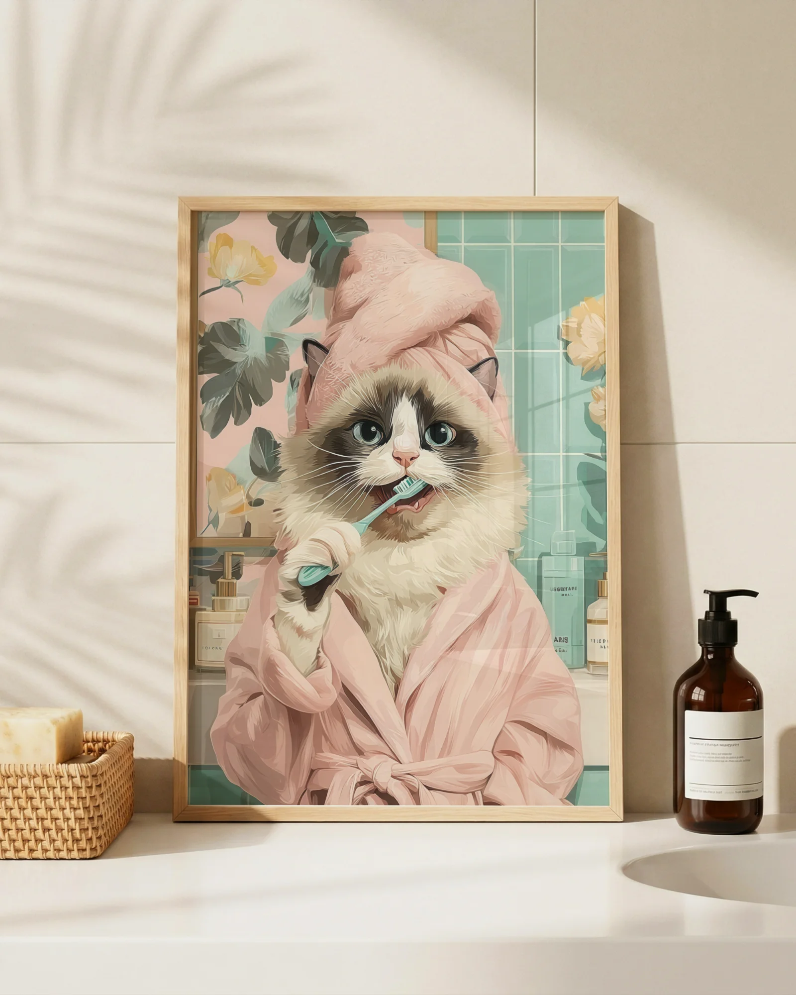 Ragdoll Cat Brushing Teeth