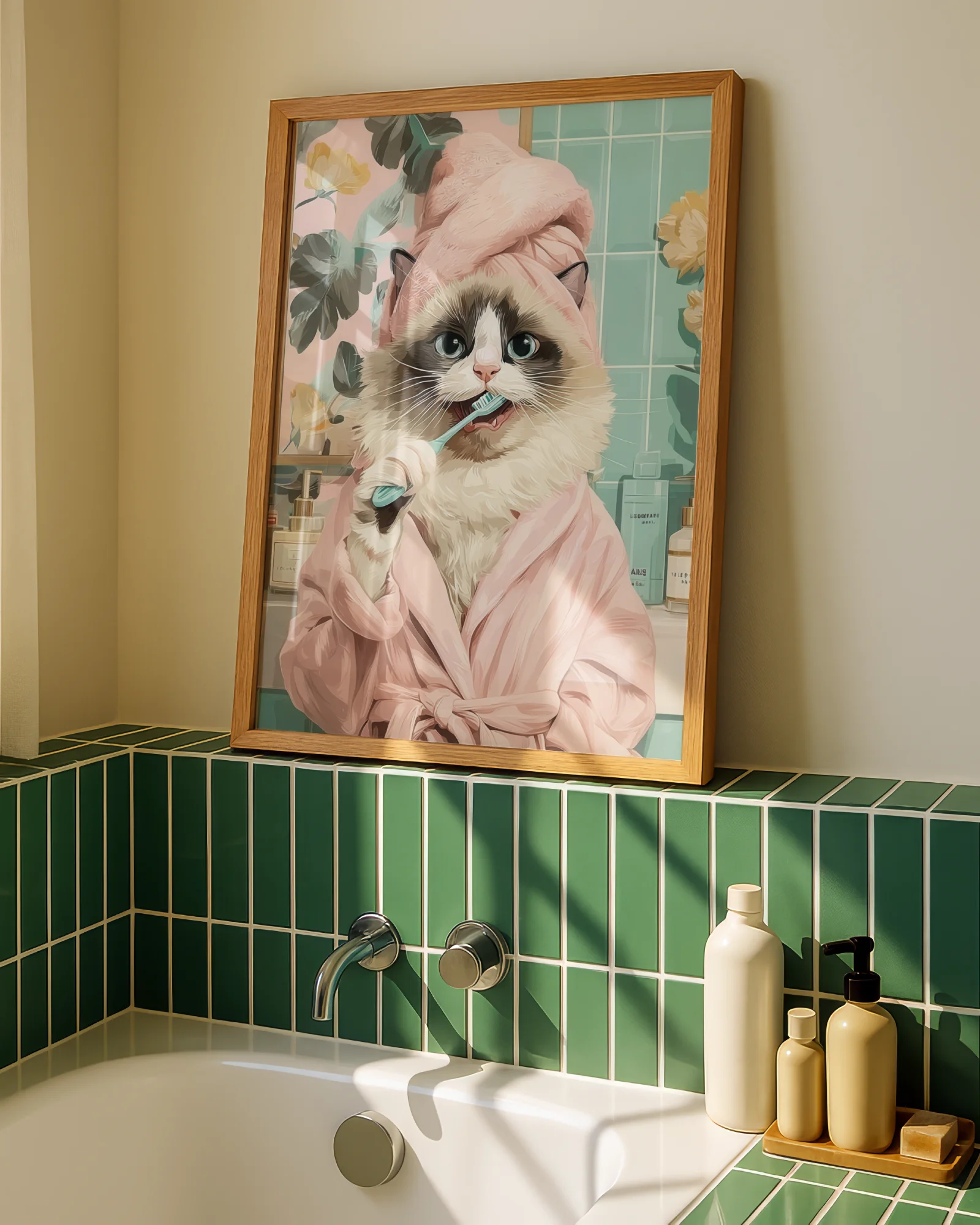 Ragdoll Cat Brushing Teeth
