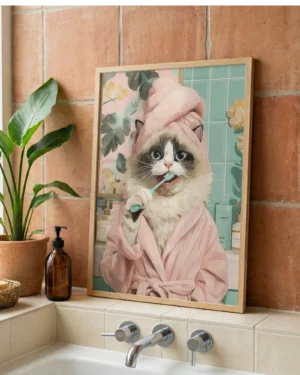 Ragdoll Cat Brushing Teeth