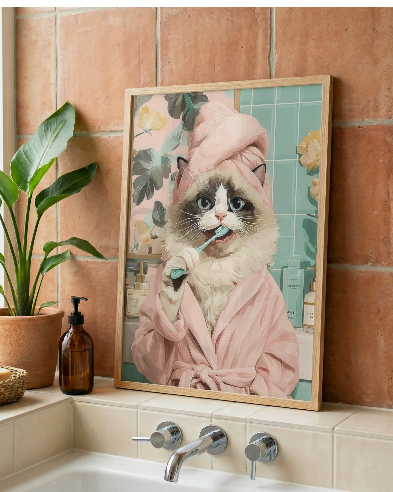 Ragdoll Cat Brushing Teeth