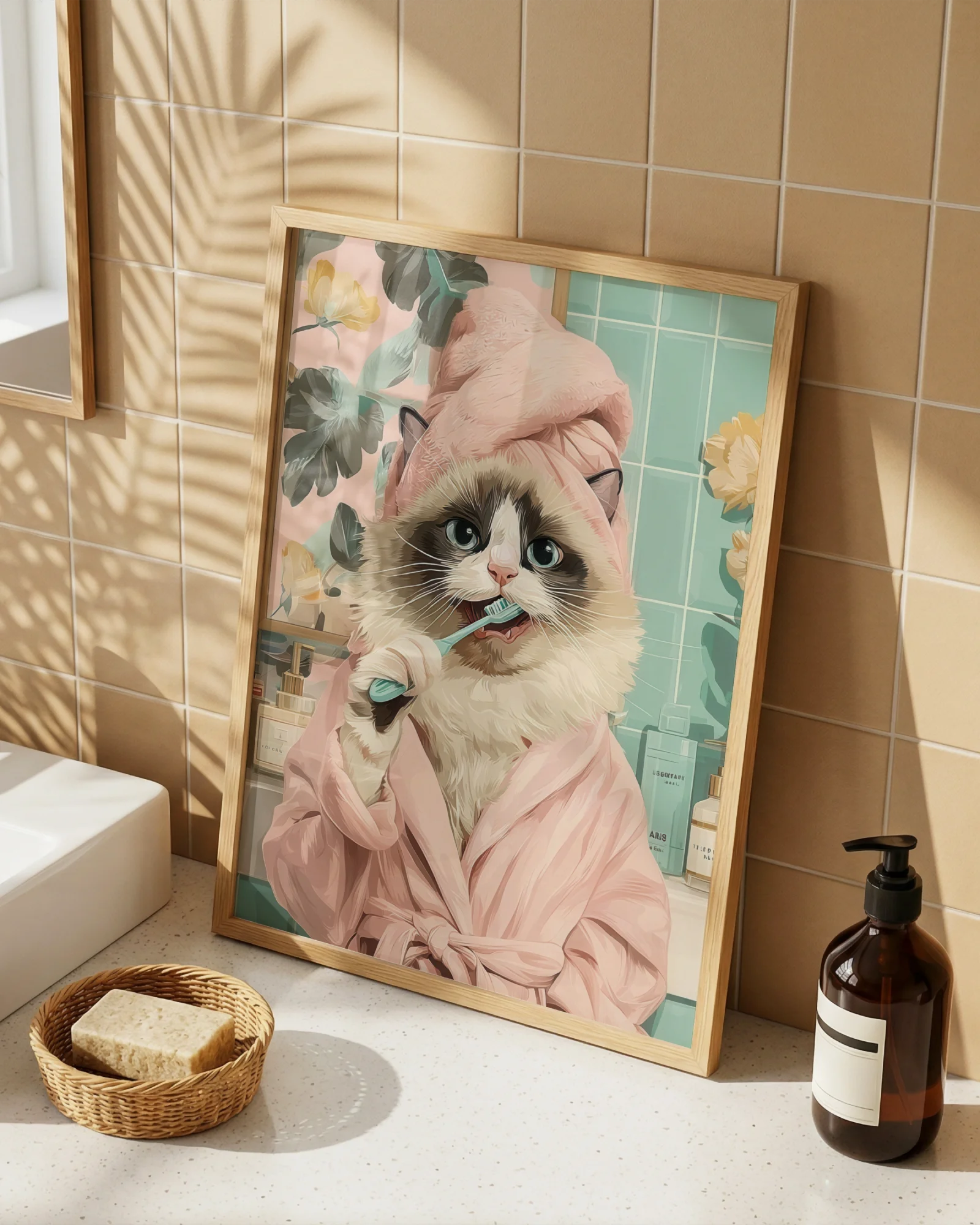 Ragdoll Cat Brushing Teeth