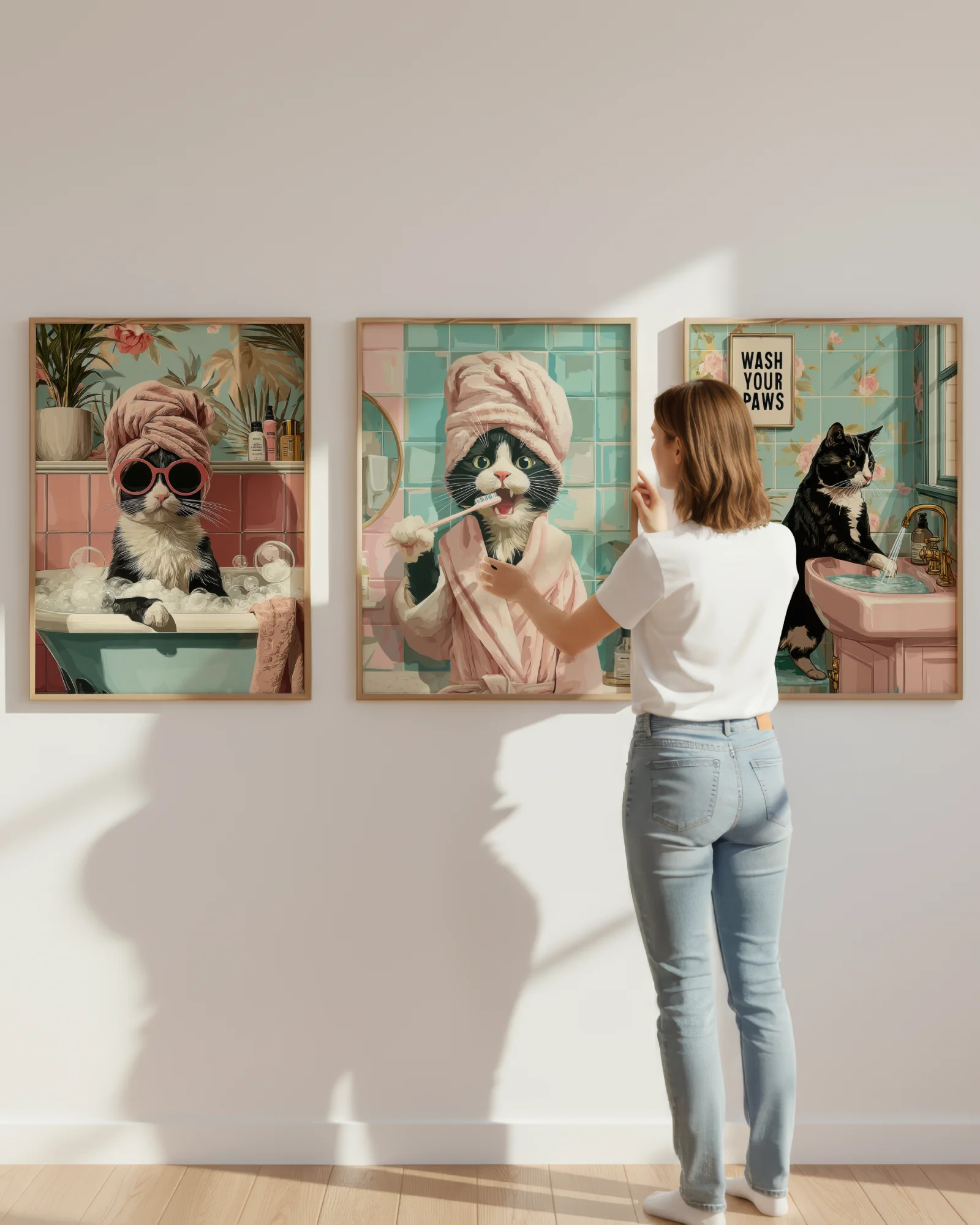 Tuxedo Cat Bathroom