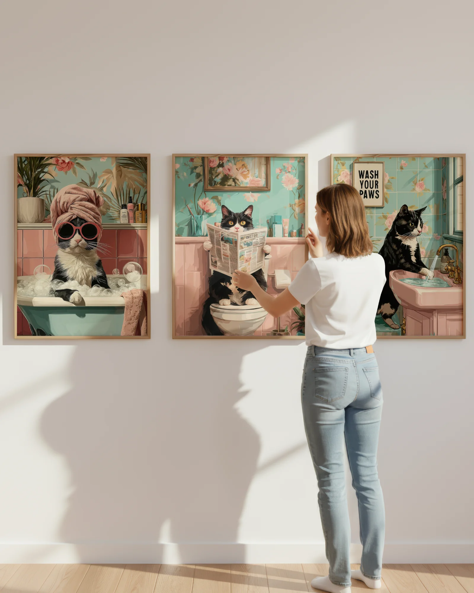 Tuxedo Cat Bathroom