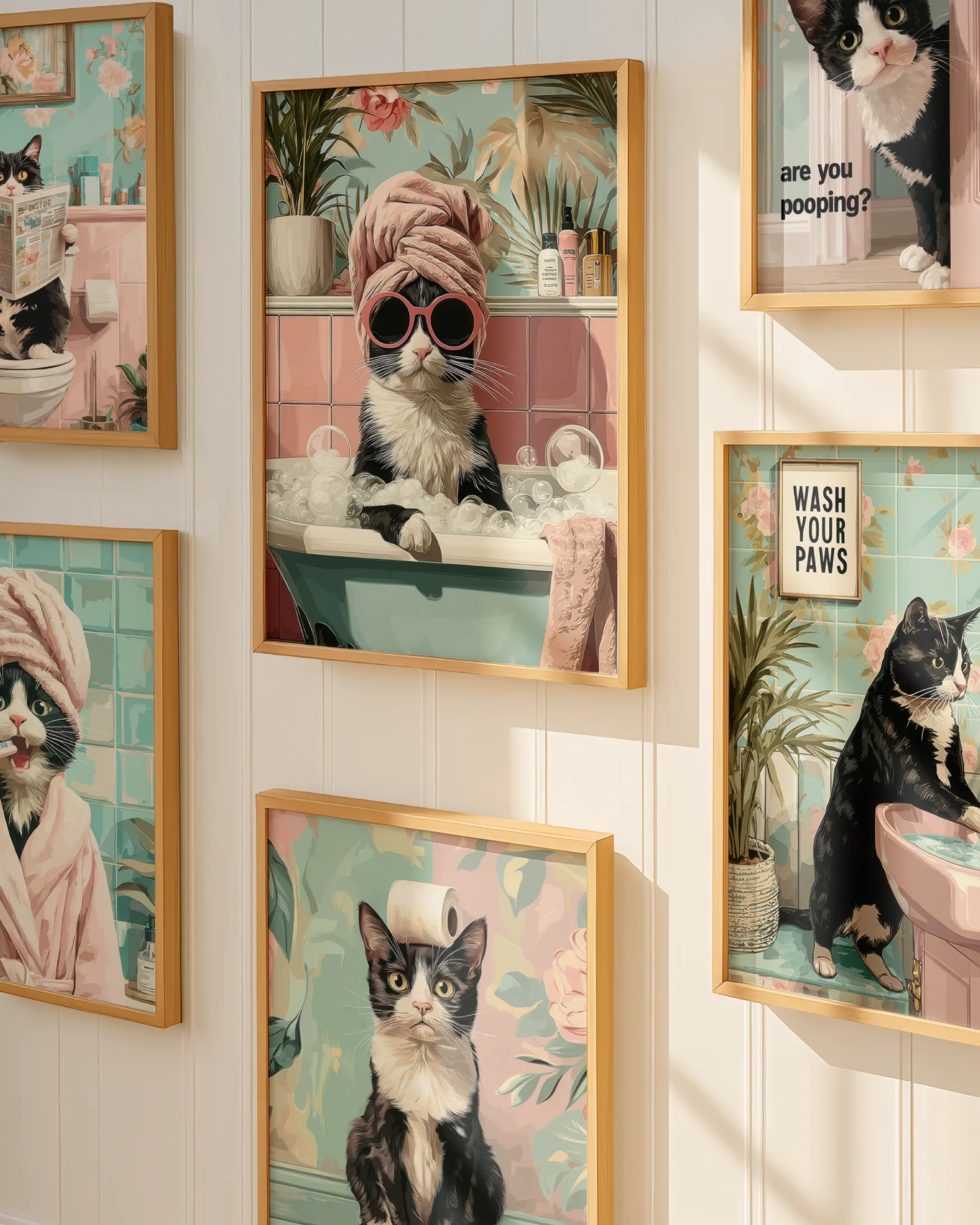 Tuxedo Cat Bathroom