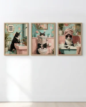 Tuxedo Cat Bathroom