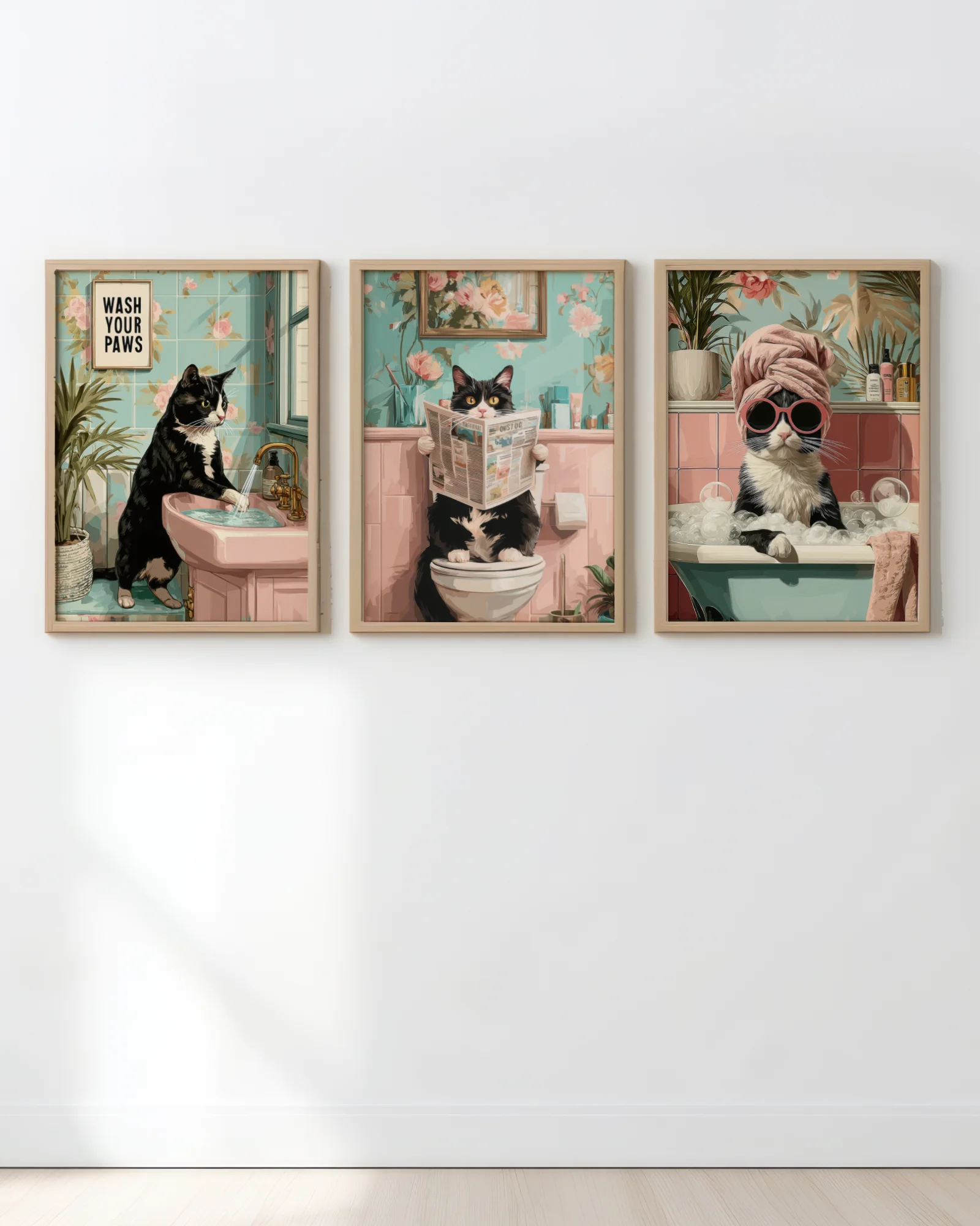 Tuxedo Cat Bathroom
