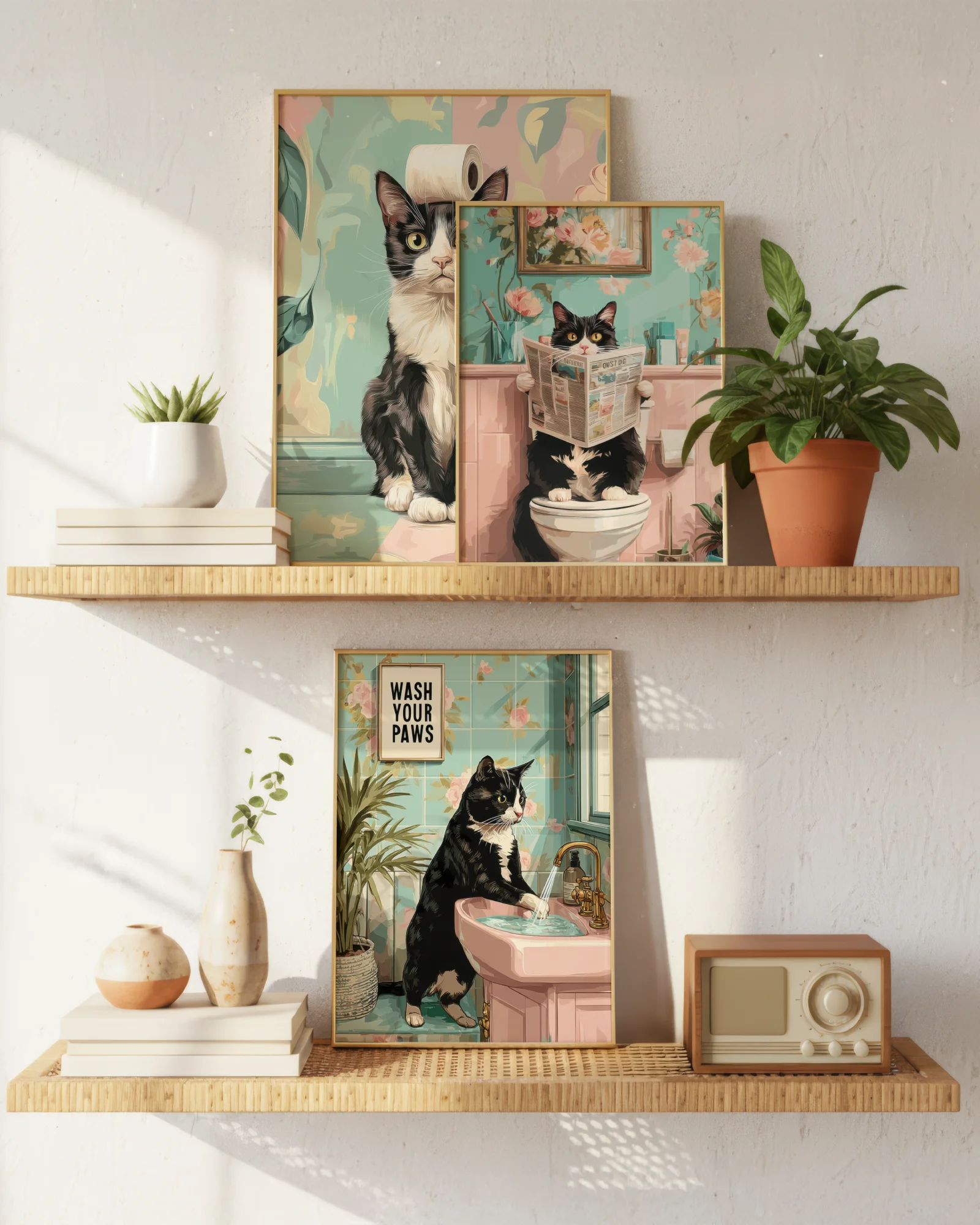 Tuxedo Cat Bathroom