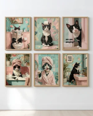 Tuxedo Cat Bathroom