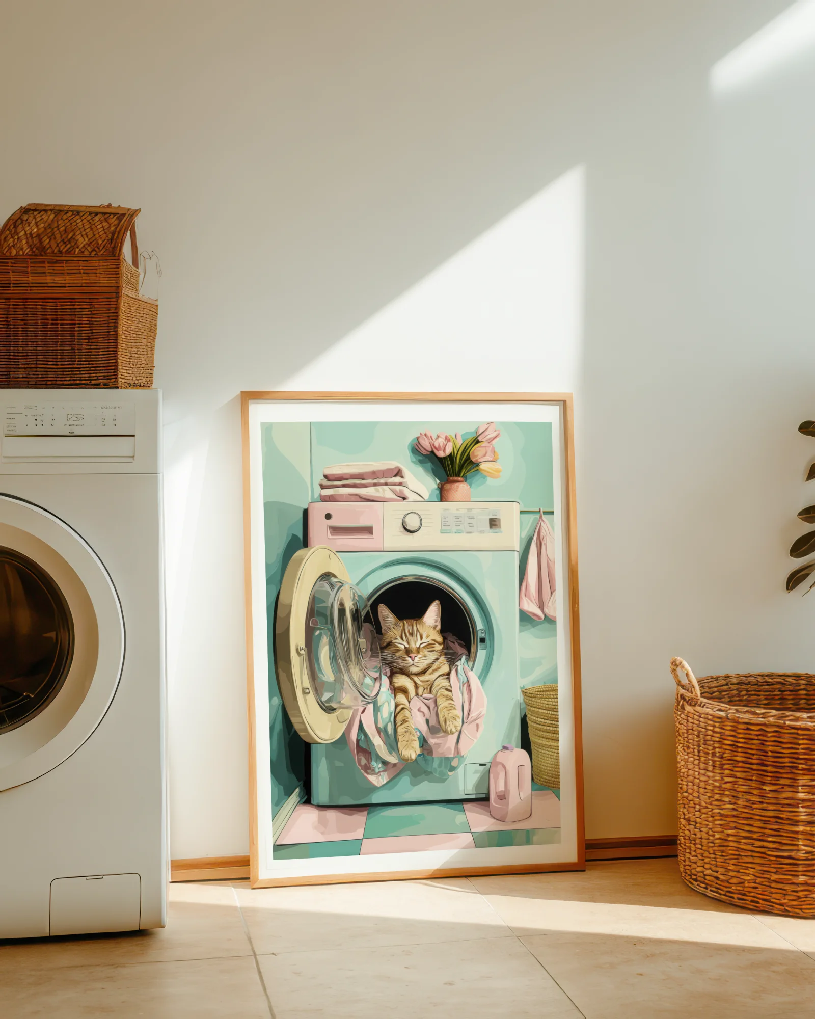 Orange Tabby Cat Laundry Room Printable Cat Poster