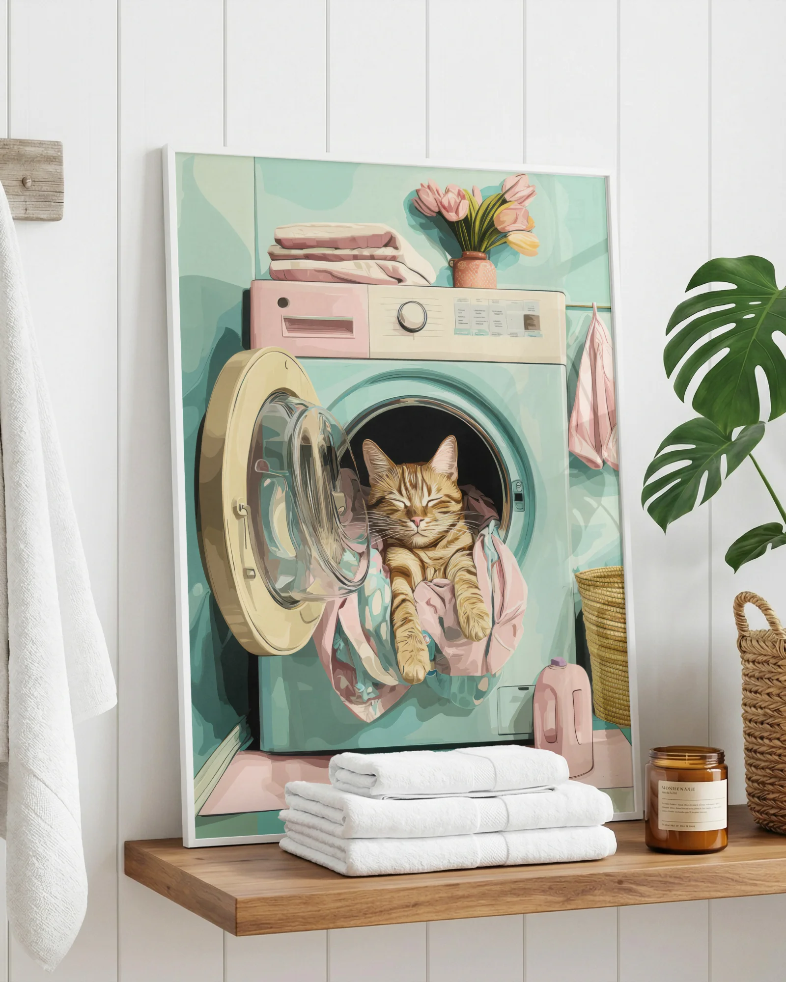 Orange Tabby Cat Laundry Room Printable Cat Poster
