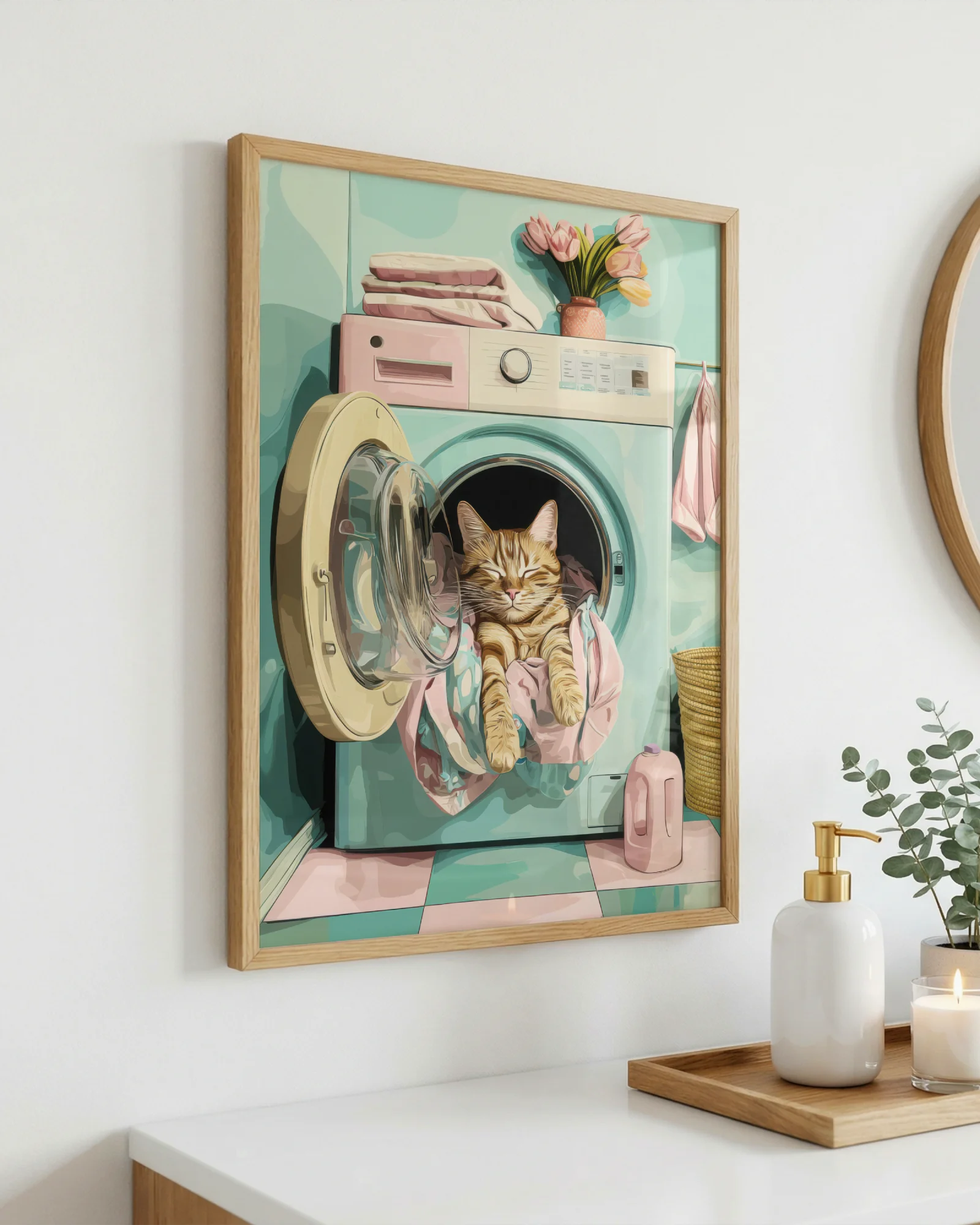 Orange Tabby Cat Laundry Room Printable Cat Poster - Image 6
