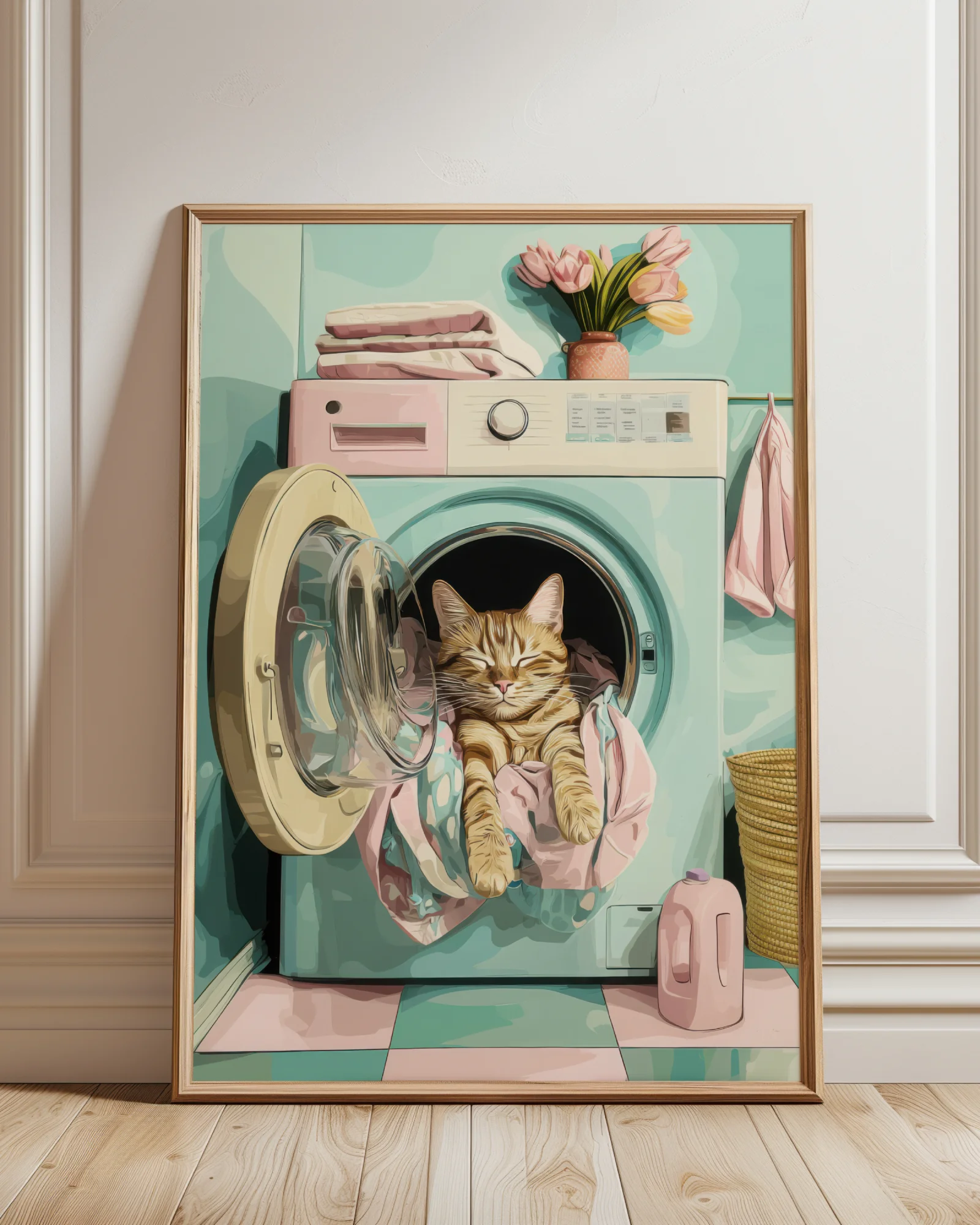 Orange Tabby Cat Laundry Room Printable Cat Poster